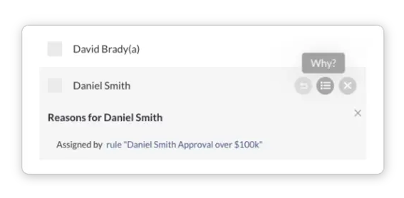 Use SimpleLegal to automatically add explanations for why an invoice needs to be reviewed by a specific approver.