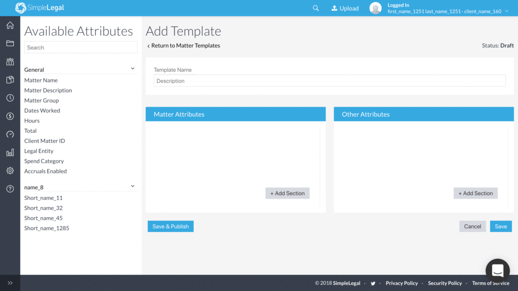 Create A Matter Template With SimpleLegal